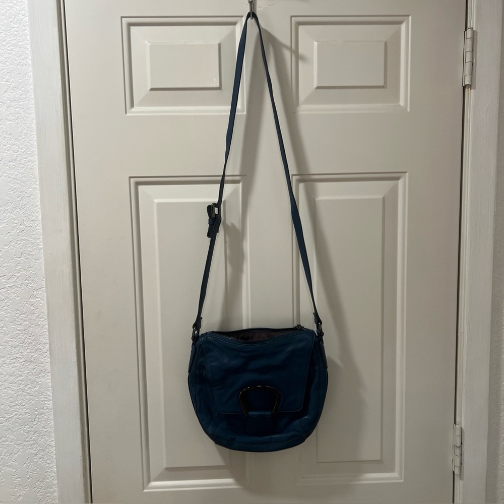 Kooba Blue Leather Crossbody Bag Leather Lined Purse